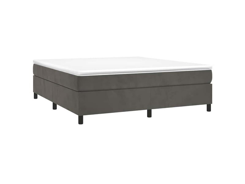  Lit double- lit adulte -  cadre de lit à lattes gris foncé 200x200 cm velours  - Conforama B