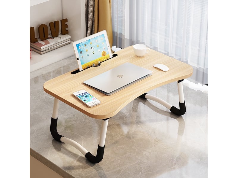  Support ordinateur portable plateau de lit 60x40x28cm (bois)  - Conforama D