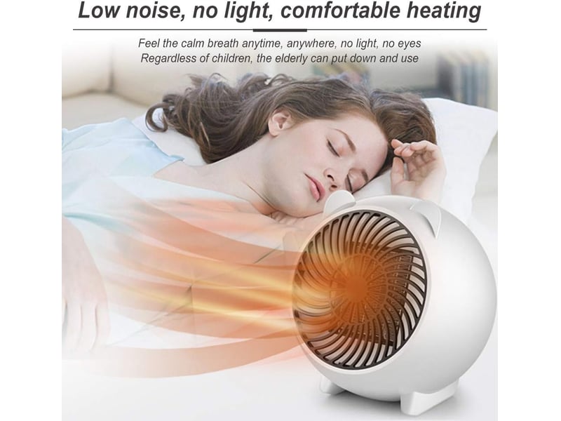  Chauffage soufflant portable 500 w, chauffe rapide, protection contre la surchauffe et le basculement, sûr et portable, économe en énergie, pour cham, multicolore  - Conforama D