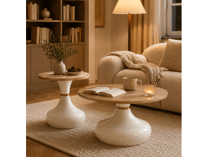 Table basse rond(e) coloris bicolore <strong>FLORAGRACE</strong> <strong></strong>