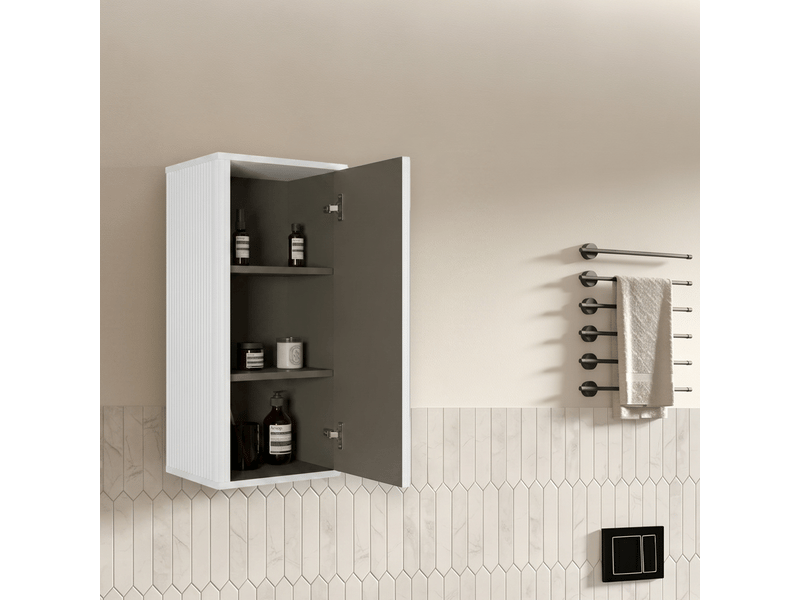  Meuble de rangement mural 36x29x75 cm à porte push-to-open mdf blanc  - Conforama B