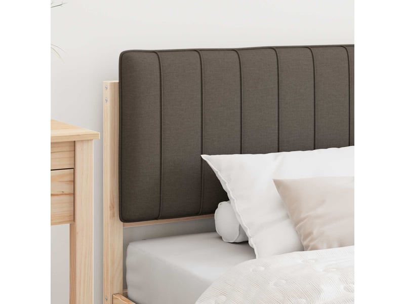  Lit simple- lit adulte -  cadre de lit avec tête de lit rembourrée taupe 100 x 200 cm  - Conforama B