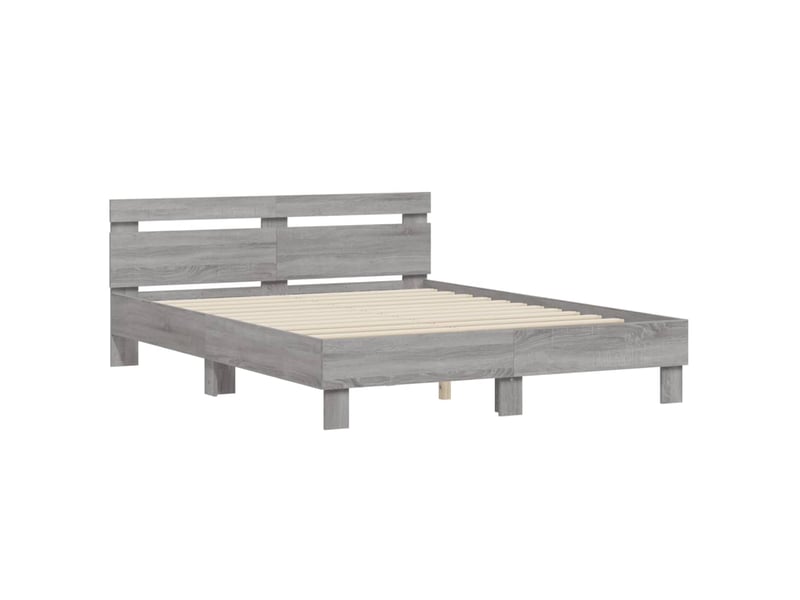  Lit double- lit adulte -  cadre de lit sans matelas sonoma gris 150x200 cm  - Conforama B