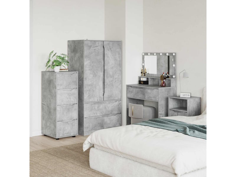  Armoire de rangement, commode de rangement 40 x 48 x 105 cm bois d'ingénierie shl4435  - Conforama B