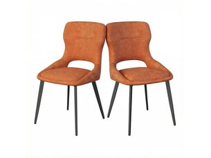 Chaise de salle à manger 48x45x86cm dossier ouvert style contemporain cadre acierlique orange lot de 2