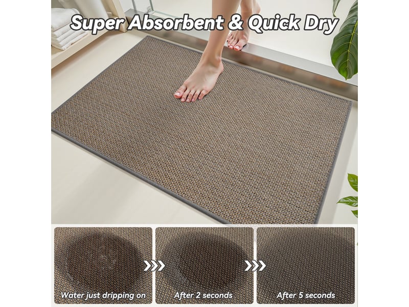  Lot de 2 tapis de bain antidérapants - 40 x 60 cm - beige  - Conforama B