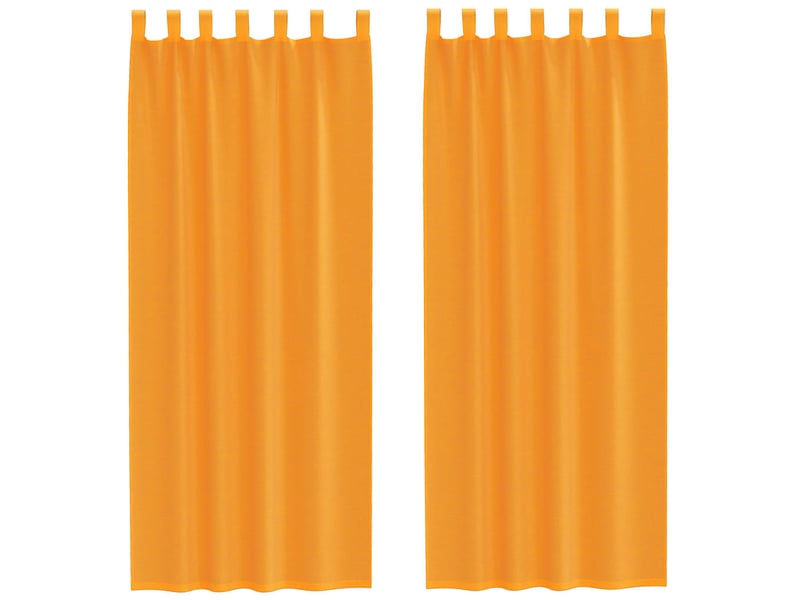  Lot de 2 rideaux en voile, voilages avec boucles orange 140x260 cm cf44311  - Conforama A