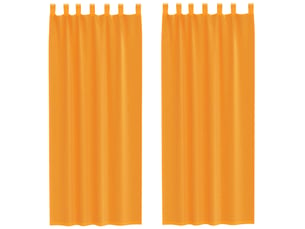 Lot de 2 rideaux en voile, voilages avec boucles orange 140x260 cm cf44311
