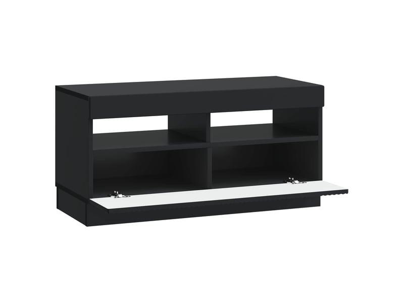  Meuble tv - banc tv - meuble de rangement led noir bois d'ingénierie  - Conforama E