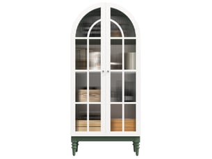 Vitrine coloris bicolore 3 étagère(s) MEUBLIV  - 76 cmx165 cm