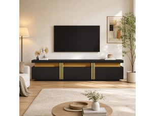 Meuble tv coloris noir 200 cm MODENVIE