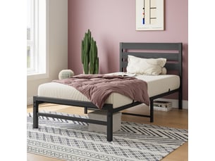 Lit simple 90x200 cm <strong>MIVRAY </strong>  <strong></strong> coloris noir