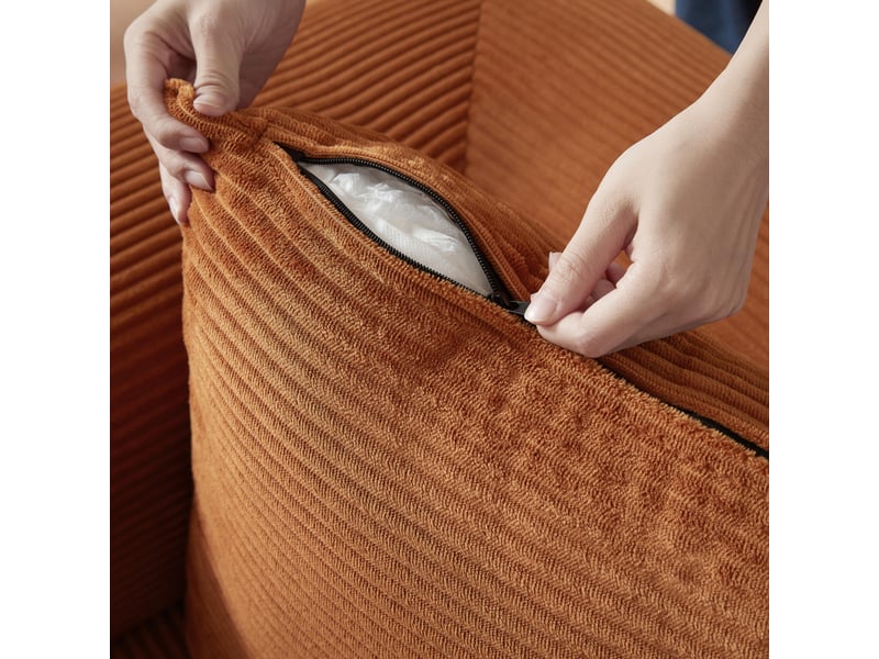 Canapé convertible 1 place terracotta - canapé-lit compact avec revêtement en velours et structure modulaire pour salon ou chambre - Conforama E