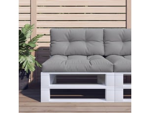 Lot de 2 coussins de palette, coussins de canapé gris tissu cf59533