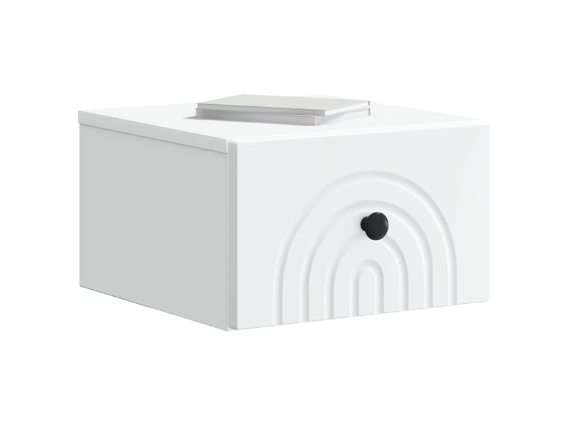  Table de chevet - cabinet de chevet - table de nuit mural avec tiroir blanc 33 x 34,5 x 20 cm  - Conforama B