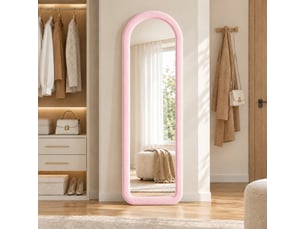 Miroir rectangulaire à poser coloris rose <strong>NAHILIMI</strong> <strong></strong> - 160 cm x 50 cm