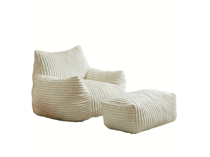 Fauteuil fixe  HOMVRA Velours côtelé blanc