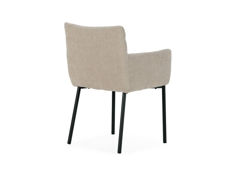  Lot de 2 fauteuils repas 61x61x85 cm en tissu beige et noir - kulpa  - Conforama E