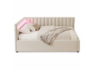 Lit coffre 90x200 cm    coloris beige