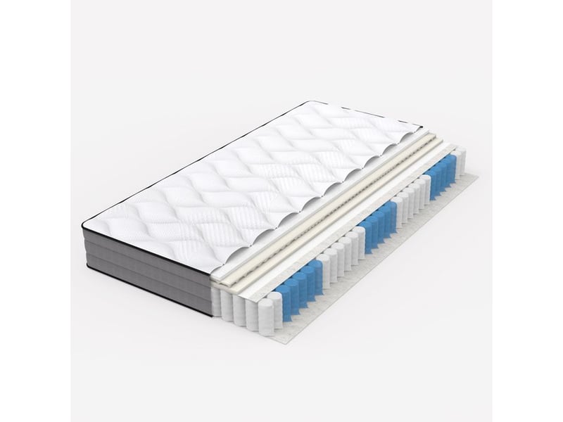  Matelas à ressorts ensachés 7 zones - 90x200 cm - h3 - 20 cm - blanc+gris - 1000 ressorts - mousse haute densité 90x200x20cm - Conforama C