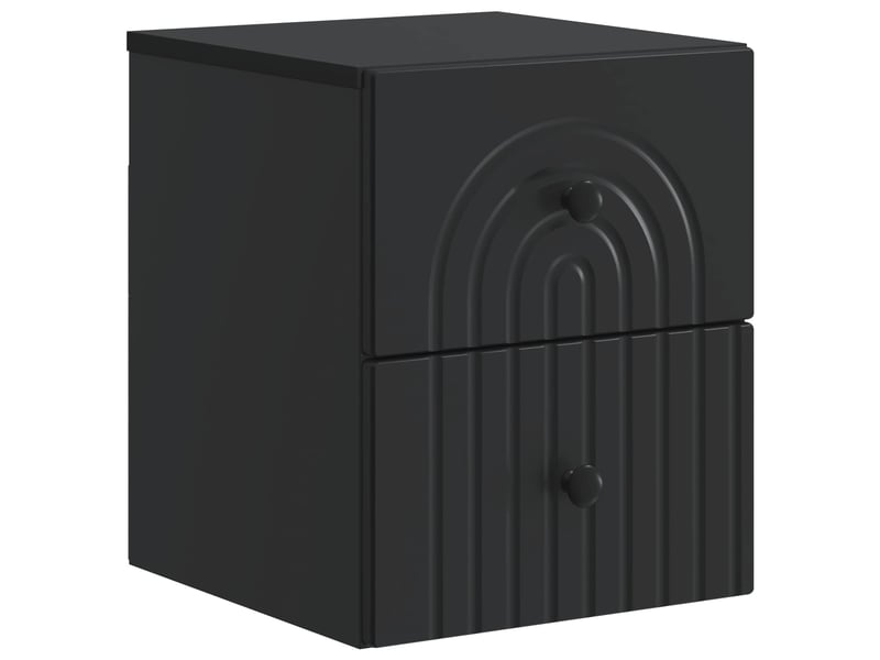  Table de chevet - cabinet de chevet - table de nuit mural avec tiroir noir 33 x 34,5 x 40 cm  - Conforama A