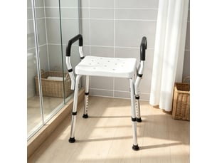 Chaise de douche inclinable réglable en hauteur, pieds antidérapants pour seniors