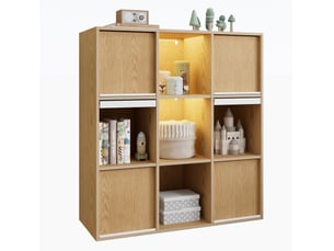 Bibliotheque coloris naturel 2 étagère(s) - 100 cm x 108.5 cm