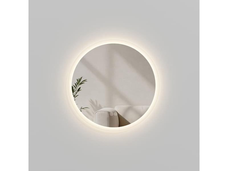  Emke miroir lumineux salle de bain rond diamètre 50cm, miroir led avec interrupteur tactile, anti-buée, miroir avec éclairage 3 couleurs  - Conforama A