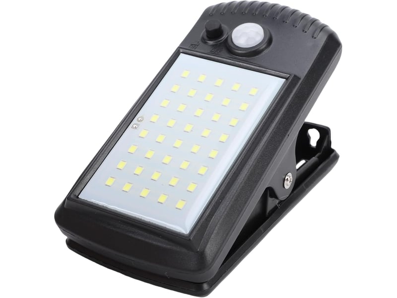  Led extérieur solar clip-on sensor lumière — ip55 étanche clip lampe, adapté pour fences, patios, walls, garages, et courtyards, noir  - Conforama A