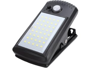 Led extérieur solar clip-on sensor lumière — ip55 étanche clip lampe, adapté pour fences, patios, walls, garages, et courtyards, noir