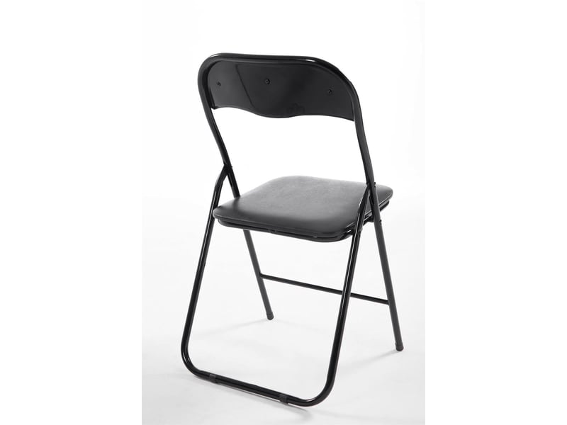  Chaise de cuisine pliable noir pied en métal noir med10005  - Conforama C