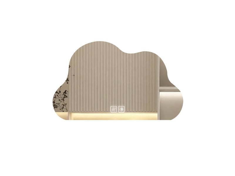 Miroir led 70 x 50 cm blanc en verre forme nuage sans cadre tactile antibuée 3 couleurs pour salle de bain - Conforama A
