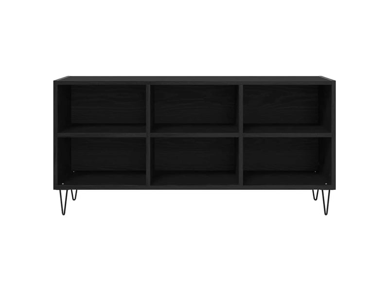 Meuble tv - banc tv - meuble de rangement 103,5 x 30 x 50 cm chêne noir bois d'ingénierie  - Conforama E