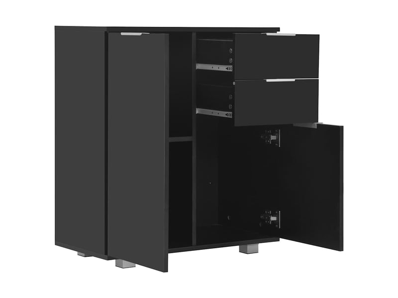  Buffet - bahut - meuble de rangement noir brillant 71x35x80 cm bois d'ingénierie  - Conforama D