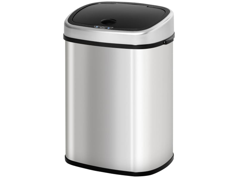  Poubelle automatique 58 l en inox avec capteur infrarouge, argentée, 40,9x28,9x68 cm  - Conforama A
