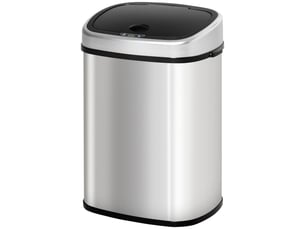 Poubelle automatique 58 l en inox avec capteur infrarouge, argentée, 40,9x28,9x68 cm