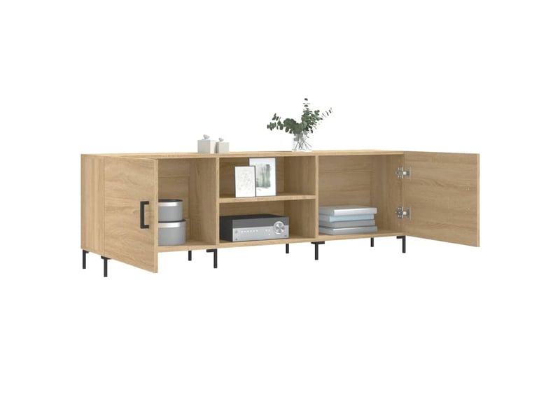  Meuble tv - banc tv - meuble de rangement chêne sonoma 150x30x50 cm bois d'ingénierie  - Conforama D