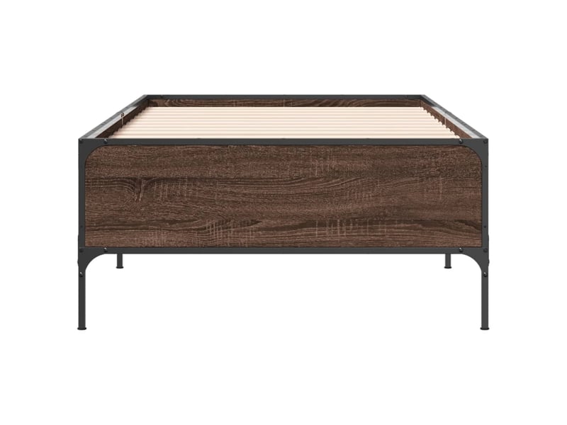  Lit simple- lit adulte -  cadre de lit sans matelas chêne marron 100x200 cm  - Conforama C