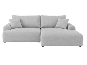 Canapé d'angle réversible convertible CASANOVA 3 places Tissu gris avec coffre de rangement