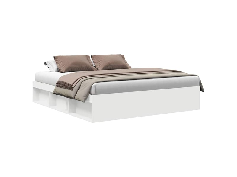  Lit double- lit adulte -  cadre de lit sans matelas blanc 180x200 cm  - Conforama A
