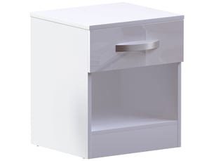 Table de chevet hulio, commode de nuit, chambre, rangement, 47x40x36cm, blanc, 1 tiroir