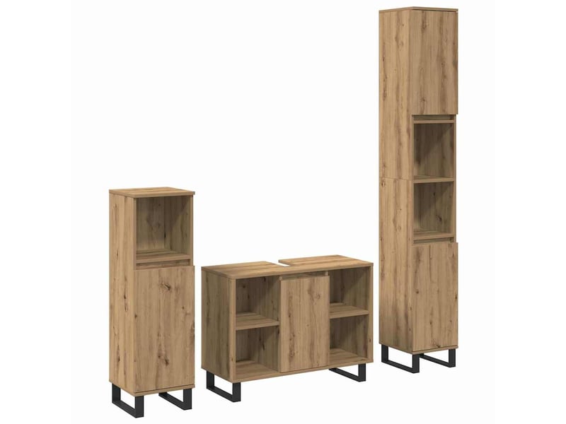  Ensemble de mobilier de salle de bain 3 pc marron cf64404  - Conforama B