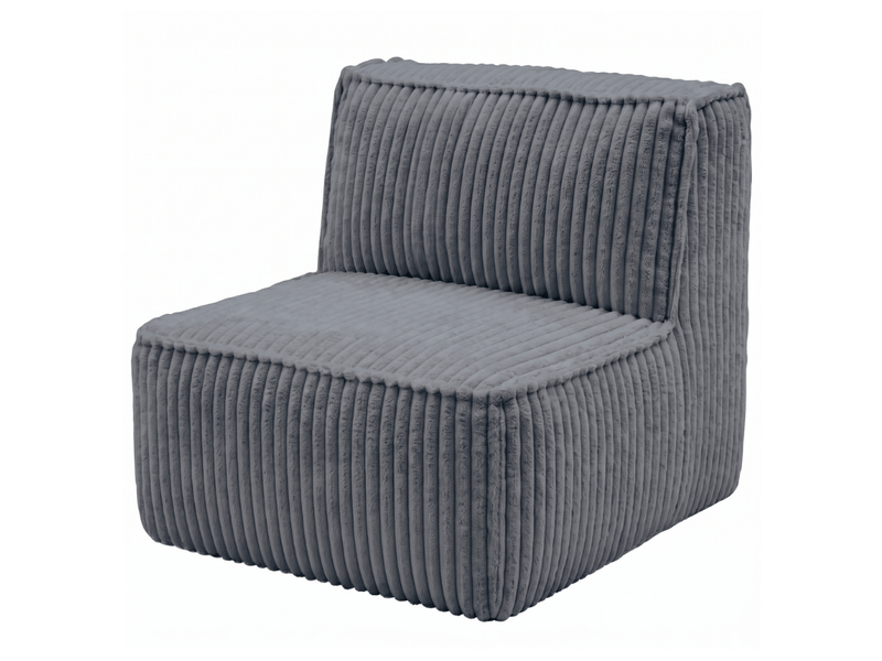 Module central déhoussable pour canapé modulable velours côtelé 90x82 cm gris foncé - Conforama A