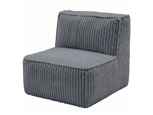 Module central déhoussable pour canapé modulable velours côtelé 90x82 cm gris foncé