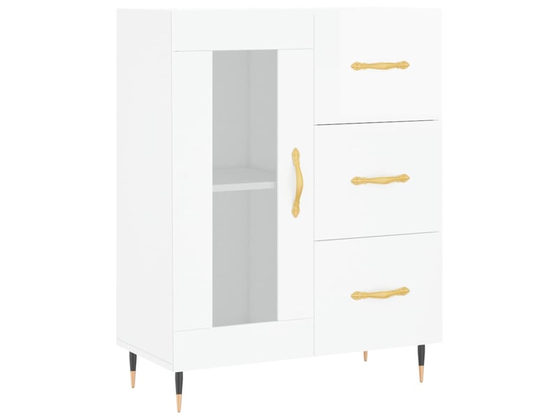  Buffet - bahut - meuble de rangement blanc brillant 69,5x34x90 cm bois d'ingénierie  - Conforama A