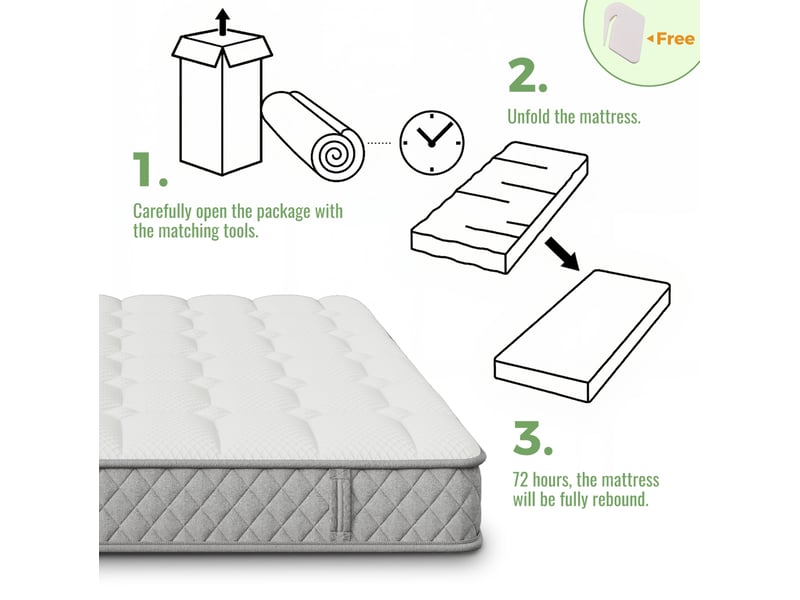  Lit simple enfant 90x200 cm – beige – rangement hydraulique et matelas 7 zones à ressorts ensachés inclus  - Conforama E