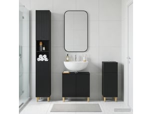 Ensemble de meuble de salle de bain 3 pièces arnhem noir cf63327