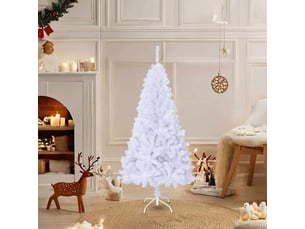 Sapin de noël, arbre de noël artificiel avec branches épaisses blanc 120cm pvc