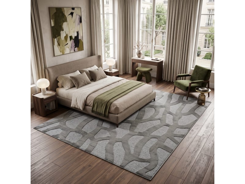  Tapis relief graphique gris 160x230  - Conforama E