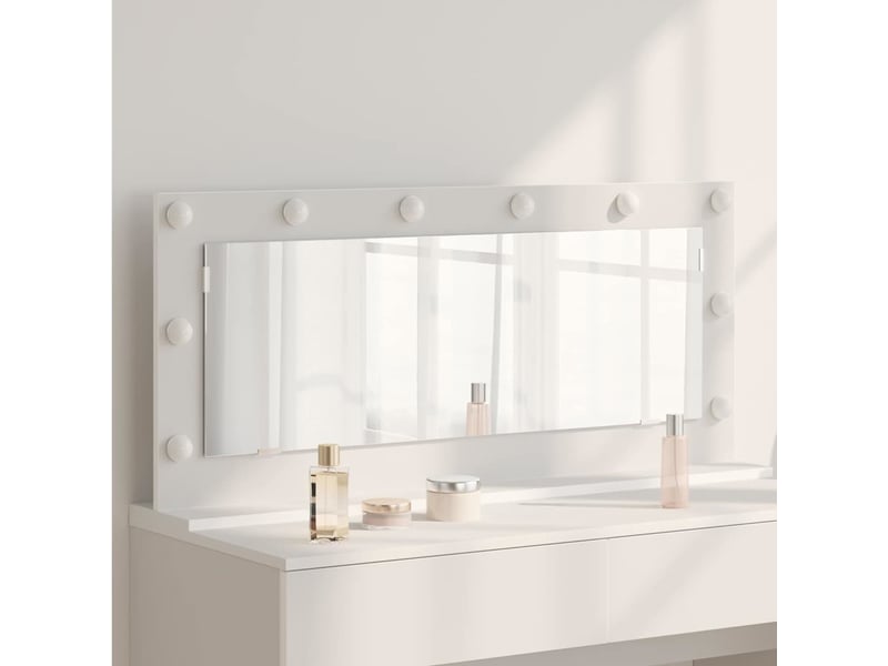 Miroir de vanité, miroir de coiffeuse blanc 100 x 45 x 18 cm verre et bois composite cf62735 - Conforama B